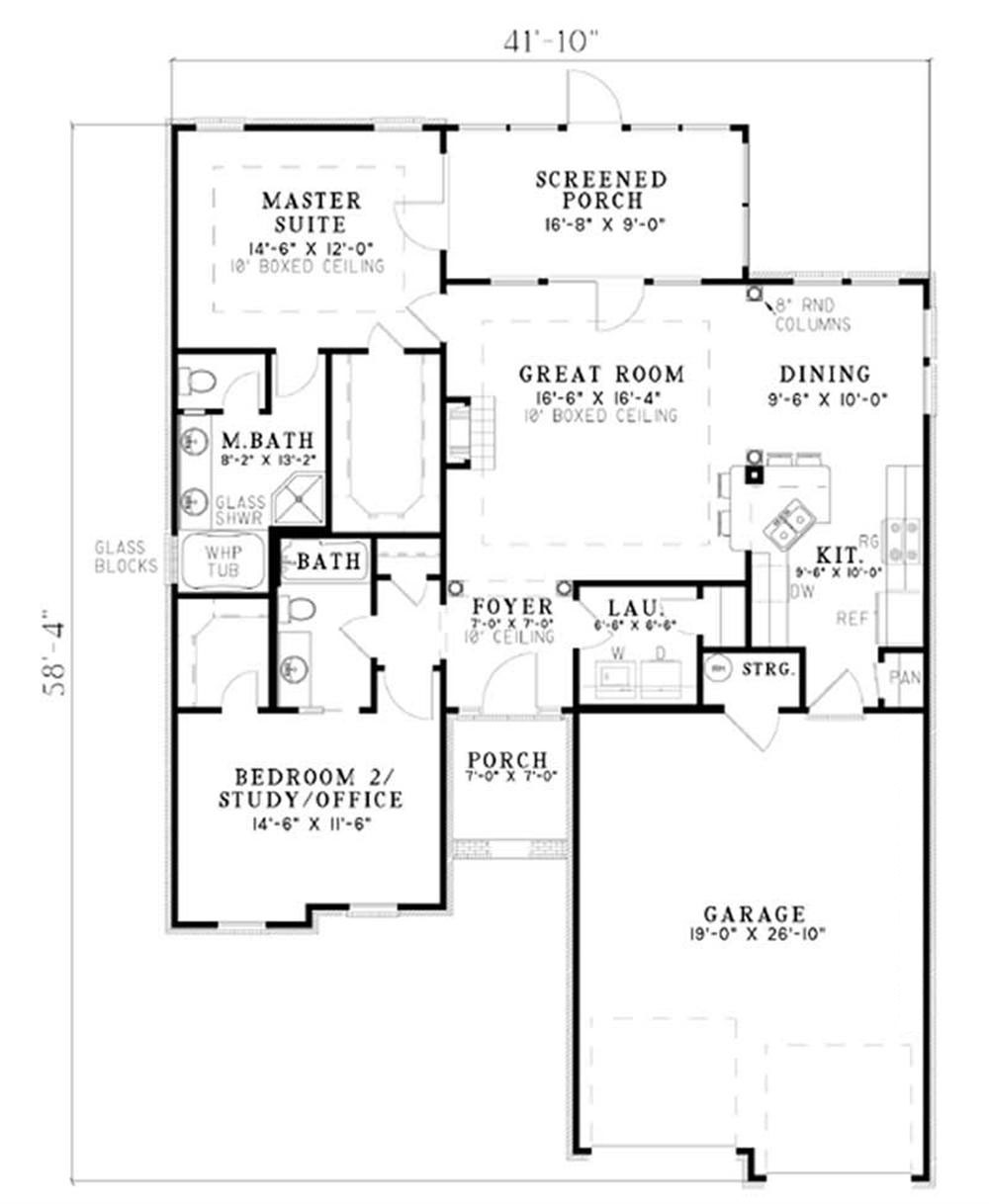 Floor Plan First Story of Contemporary Plan #153-1534